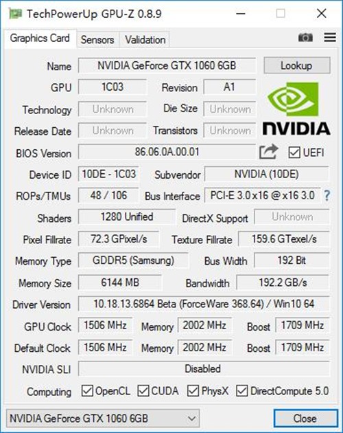 NVIDIA GTX1060显卡怎么样 GTX1060显卡性能评测